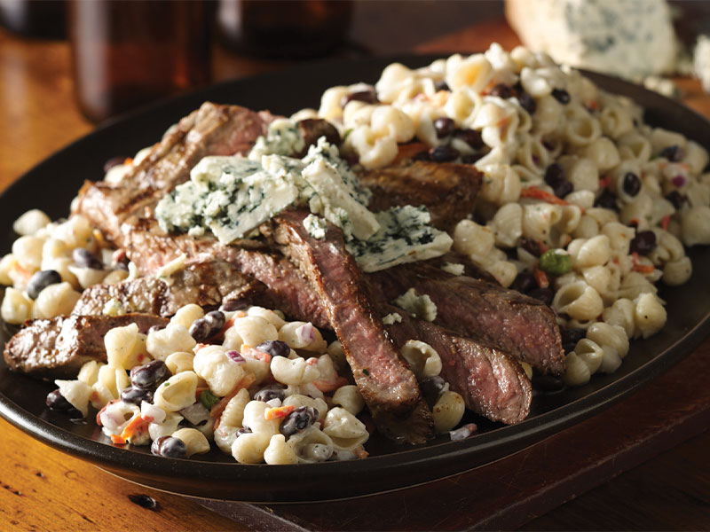 Black and Blue Pasta Salad with Steak