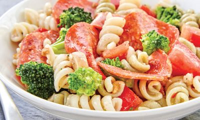 Caesar Pasta Pepperoni Salad with Broccoli