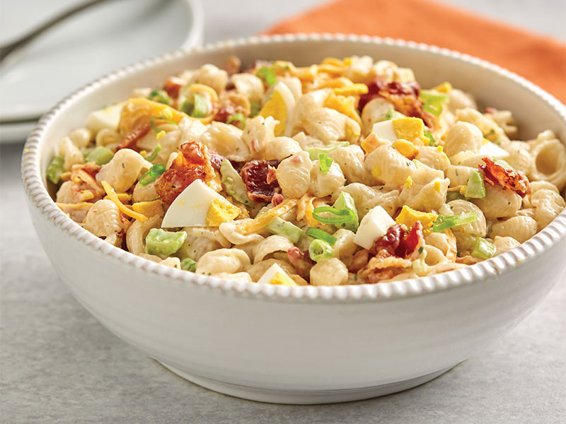 Creamy Dijon Bacon Pasta Salad