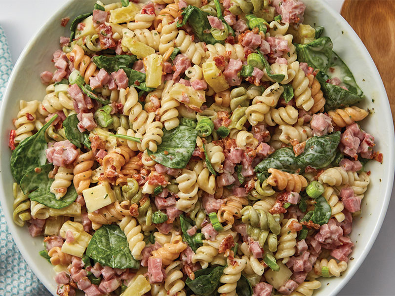 Hawaiian Ham and Bacon Pasta Salad