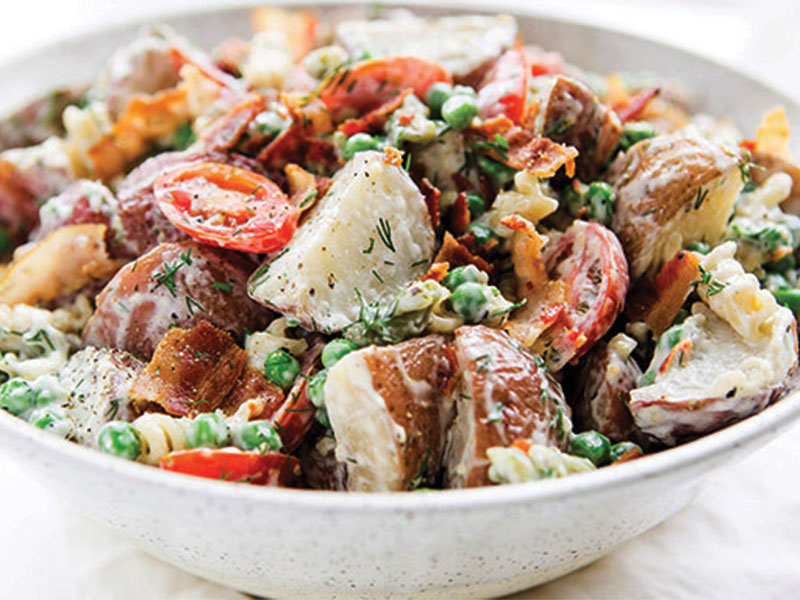 Potato Pasta Caesar Salad