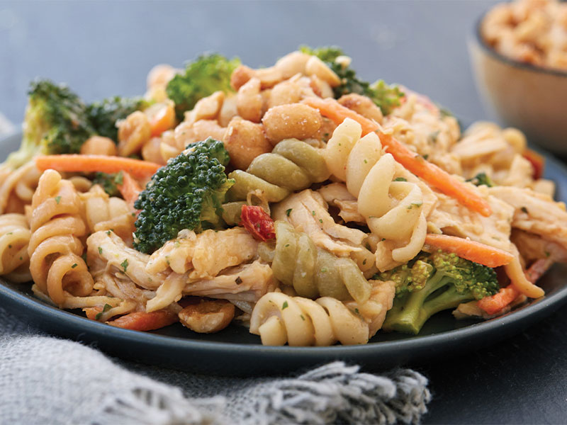 Shredded Thai Chicken Pasta Salad