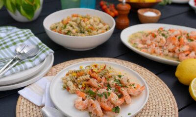 fn grilled shrimp scampi foil packet with pasta salad s4x3