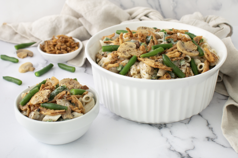 Deconstructed Green Bean Casserole Pasta Salad