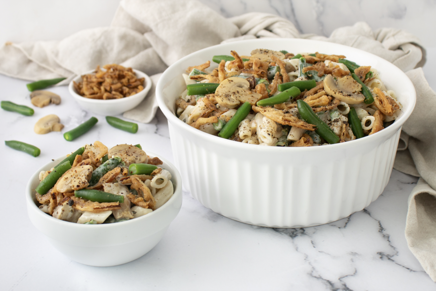 Deconstructed Green Bean Casserole Pasta Salad Recipe - Suddenly Salad