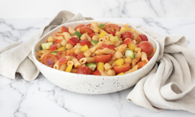 Greek Gazpacho Pasta Salad with Chickpeas