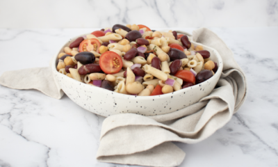 Mega Mediterranean Bean Pasta Salad