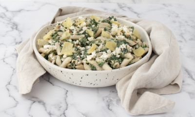 Spanakopita Pasta Salad with Artichokes